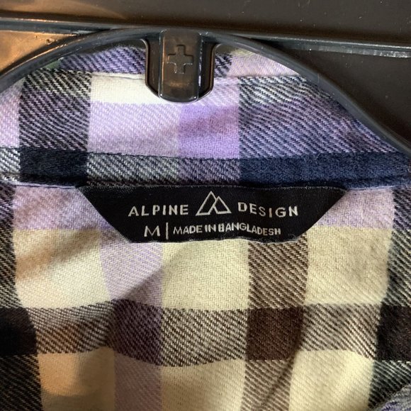 Alpine Design Shirt Men's Medium Multicolor Plaid Cotton Flannel Button-Up 7012 - Picture 2 of 8